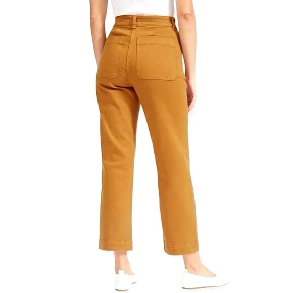 EVERLANE Cropped Straight Pants 4 Reg High Rise Golden Brown Casual B4 - Picture 1 of 7